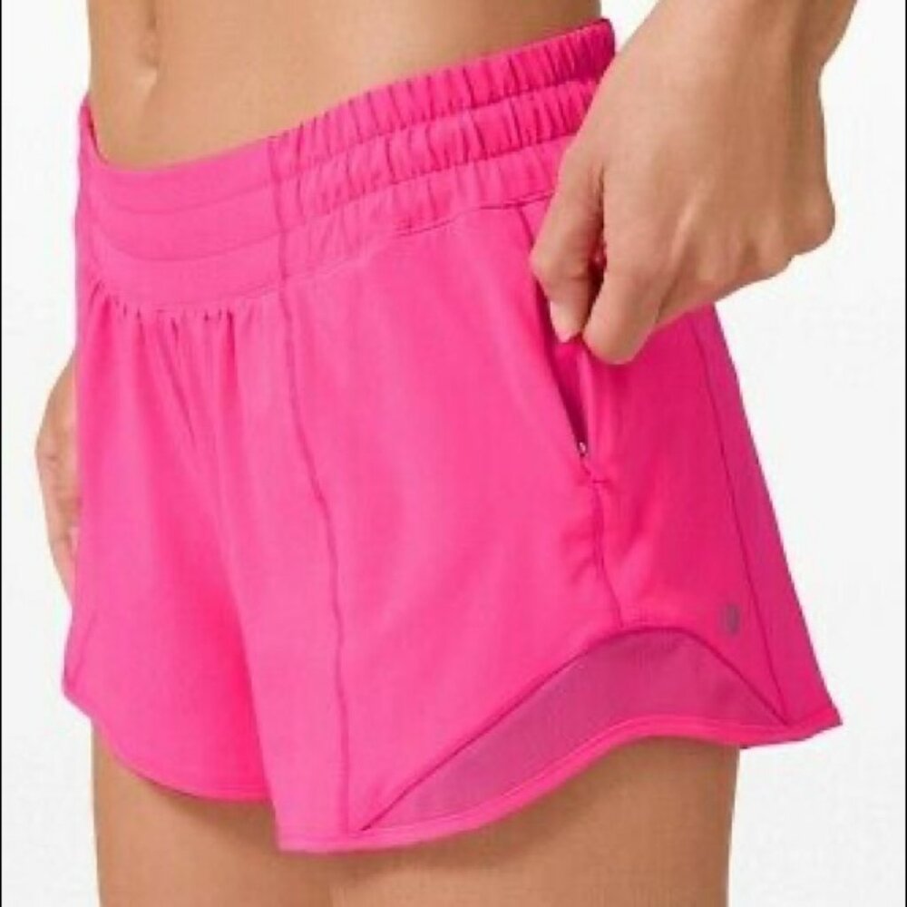 Lululemon Hotty hot shorts 4” size 4 PINK HIGHLIGHT RARE